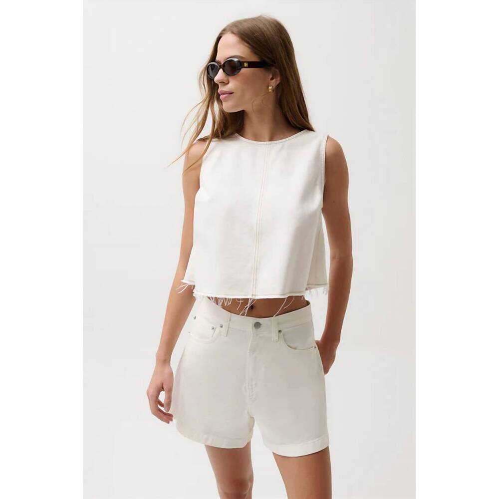 NEW PISTOLA rue crop top in off white